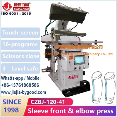 PLC del codo y de Front Dress Press Machine Touch Sreen de la manga del traje