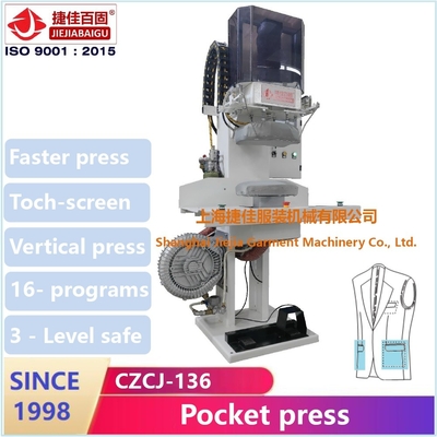 Máquina de prensado de prendas para prensado vertical de chaquetas y vestidos en Shanghai Jiejiabaigu